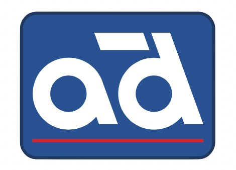 AD logo sinine taust